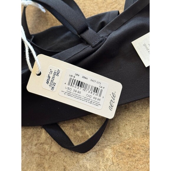 Aerie SMOOTHEZ Mesh Bralette True Black Size Small - Picture 11 of 11